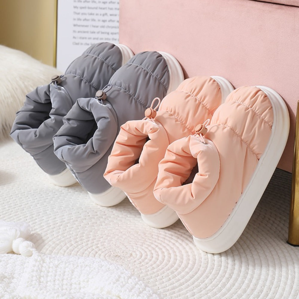 겨울 발편한 키높이 털슬리퍼 여성 가정용 미끄럼 방지 신발  BY2102620