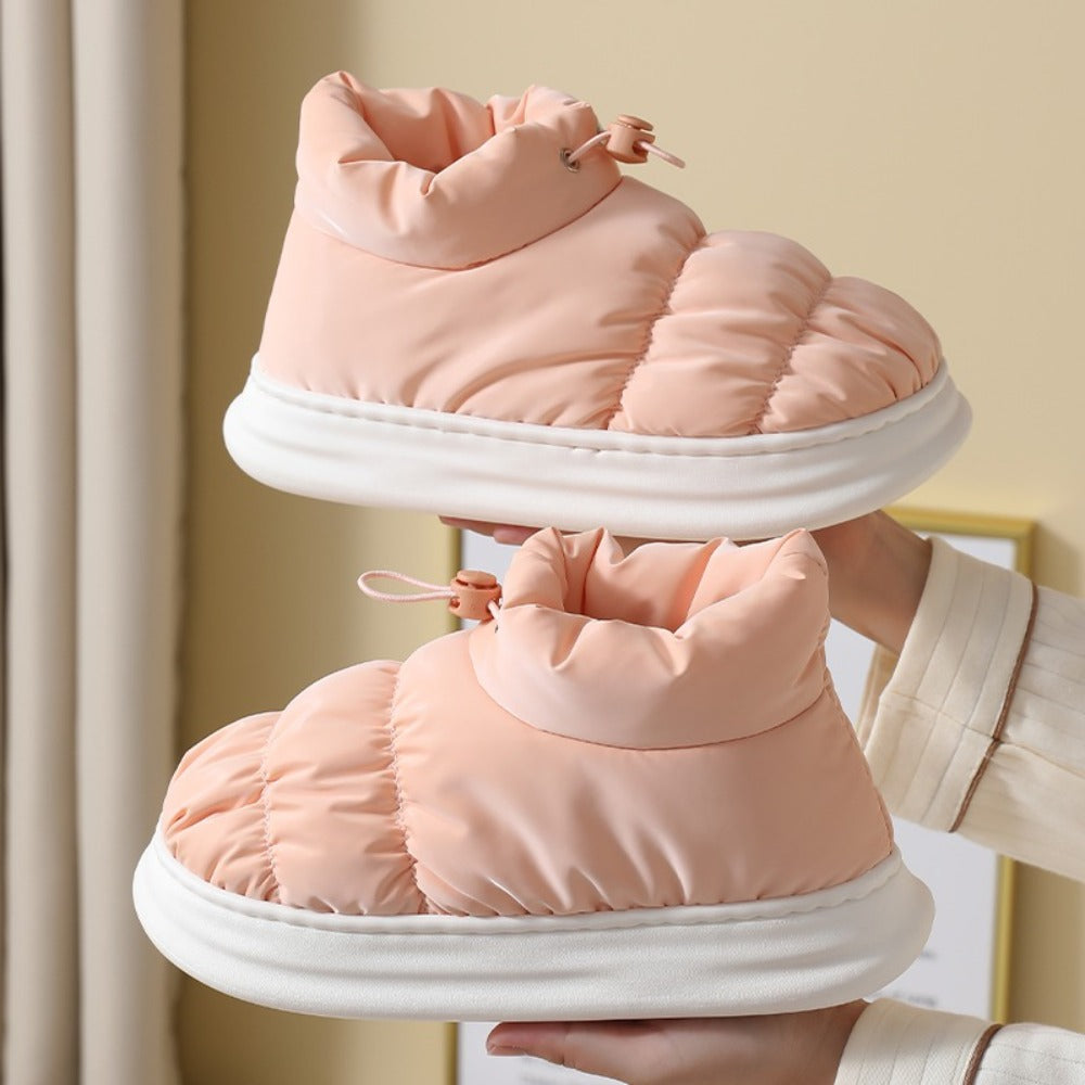 겨울 발편한 키높이 털슬리퍼 여성 가정용 미끄럼 방지 신발  BY2102620