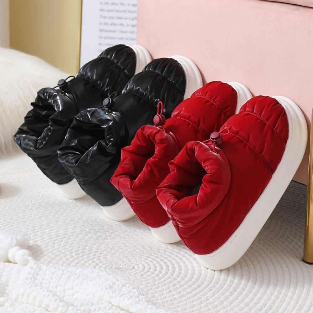 겨울 발편한 키높이 털슬리퍼 여성 가정용 미끄럼 방지 신발  BY2102620