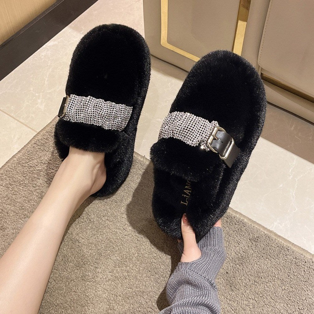 겨울 쿠션좋은 사무실 여성 털슬리퍼 키높이 실내화  BY2102610