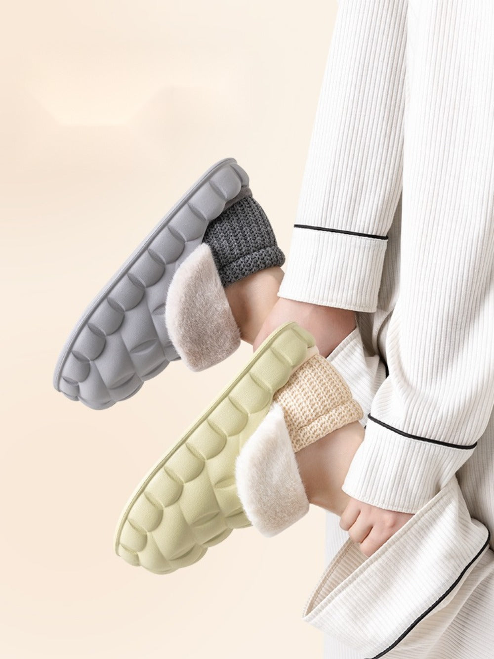 안감 분리가능 통굽 털 슬리퍼 쿠션좋은 사무실 키높이 겨울 신발 BY2102603