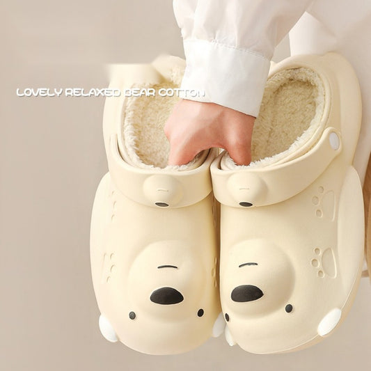 쿠션좋은 사무실 겨울 발편한 털슬리퍼  키높이 미끄럼 방지 외출 신발  BY2102613