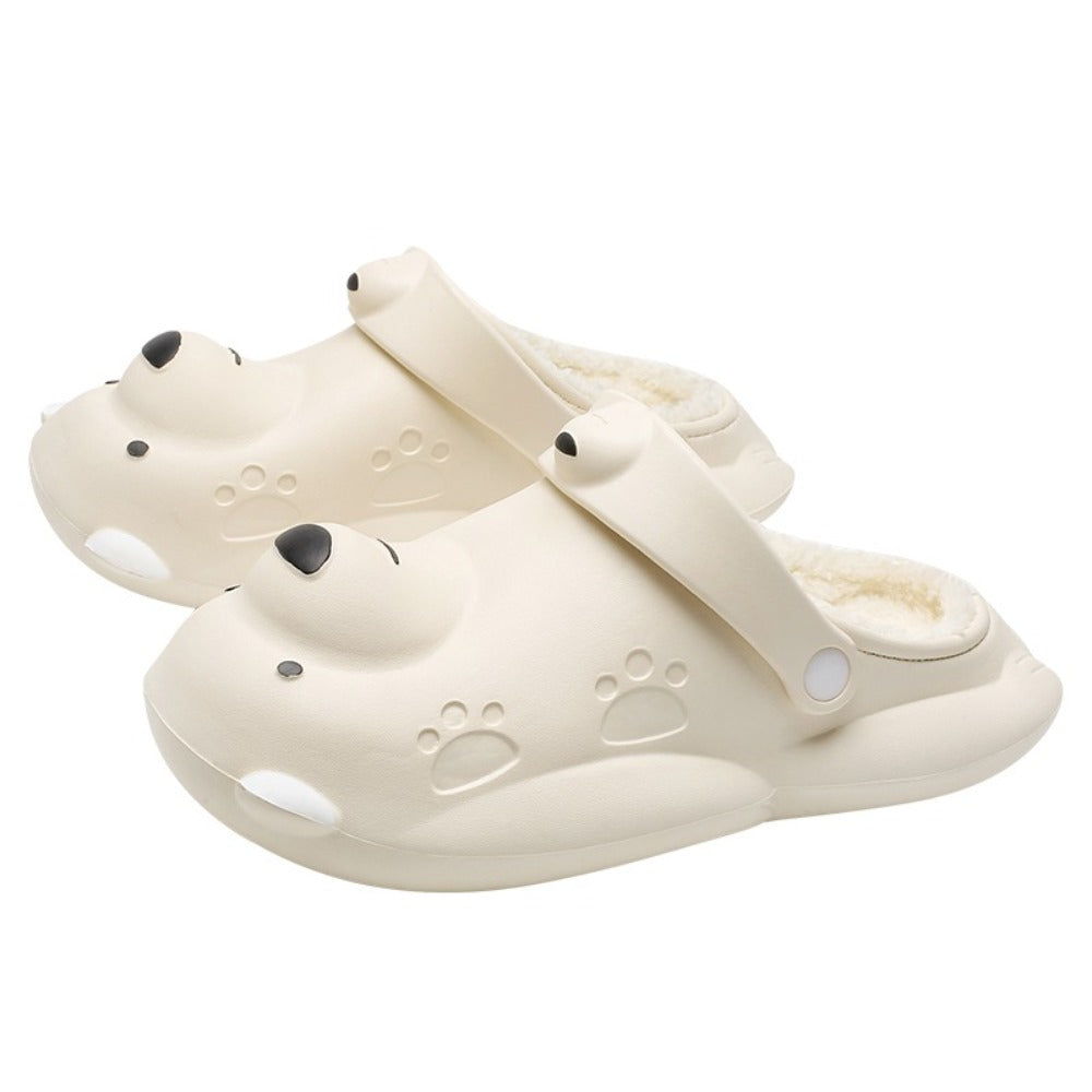 쿠션좋은 사무실 겨울 발편한 털슬리퍼  키높이 미끄럼 방지 외출 신발  BY2102613