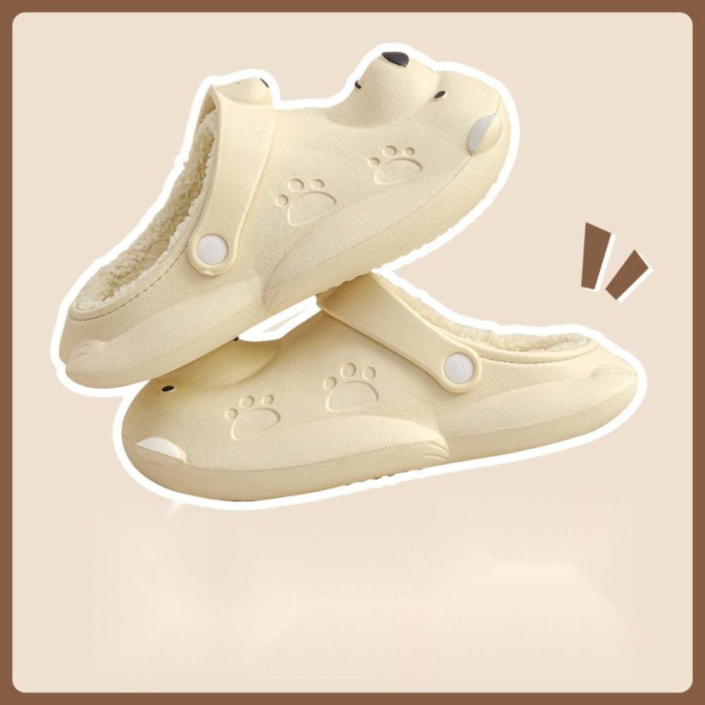 쿠션좋은 사무실 겨울 발편한 털슬리퍼  키높이 미끄럼 방지 외출 신발  BY2102613