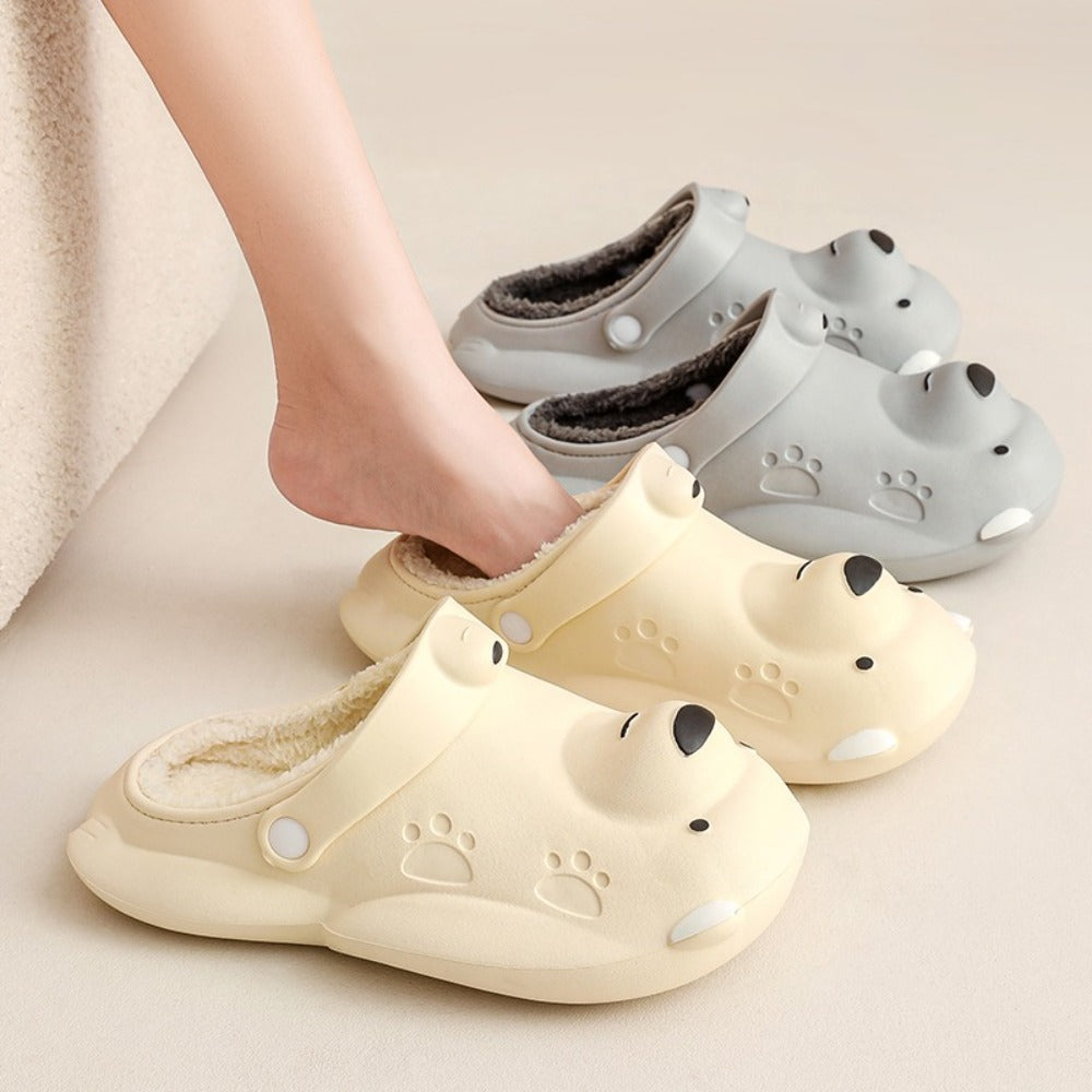 쿠션좋은 사무실 겨울 발편한 털슬리퍼  키높이 미끄럼 방지 외출 신발  BY2102613