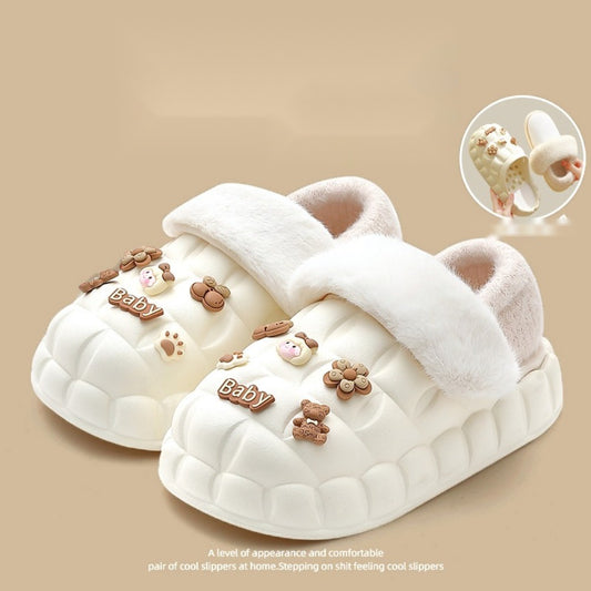 키높이 발편한 사무실 통굽 털슬리퍼 겨울 실내 안감 분리가능 BY2102611