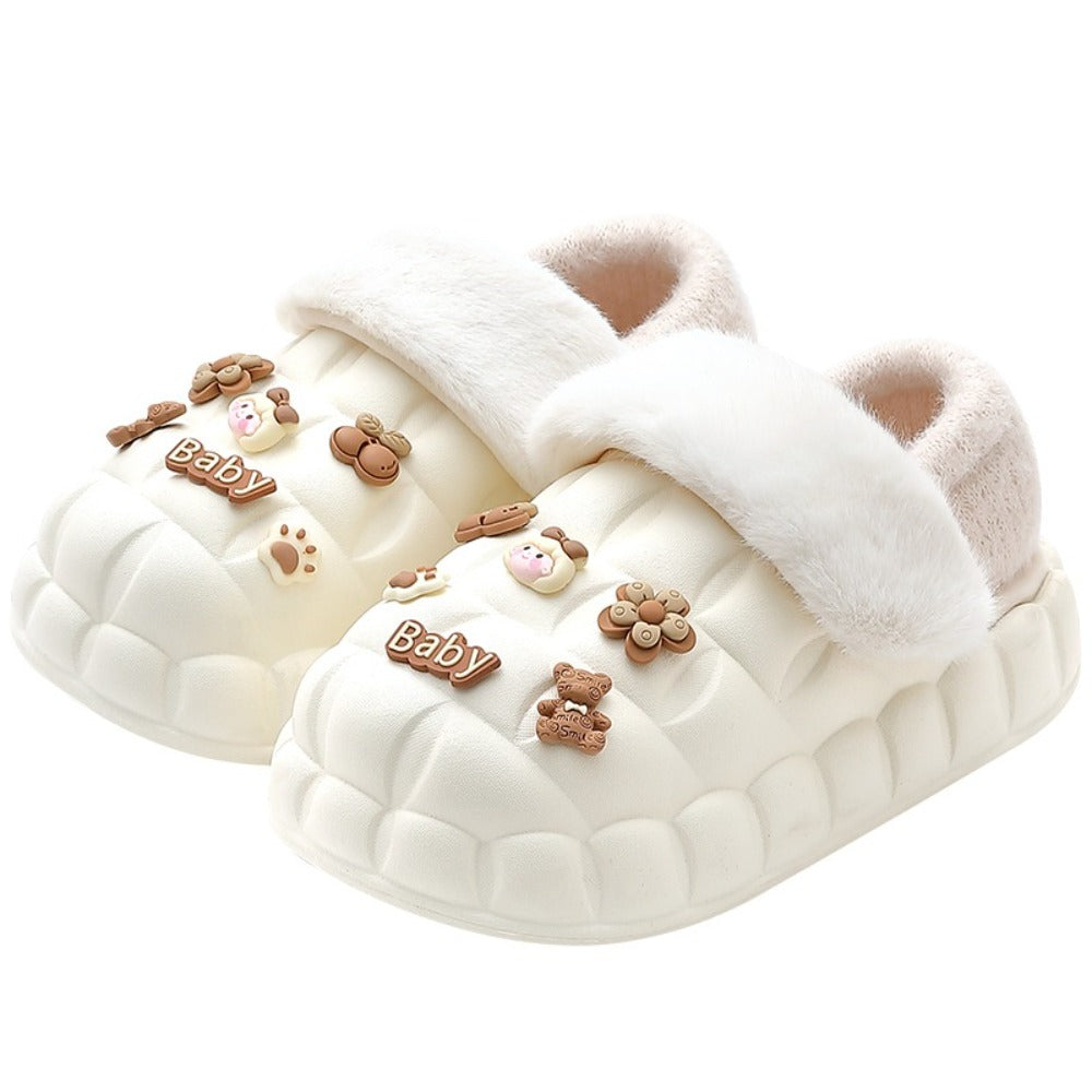 키높이 발편한 사무실 통굽 털슬리퍼 겨울 실내 안감 분리가능 BY2102611