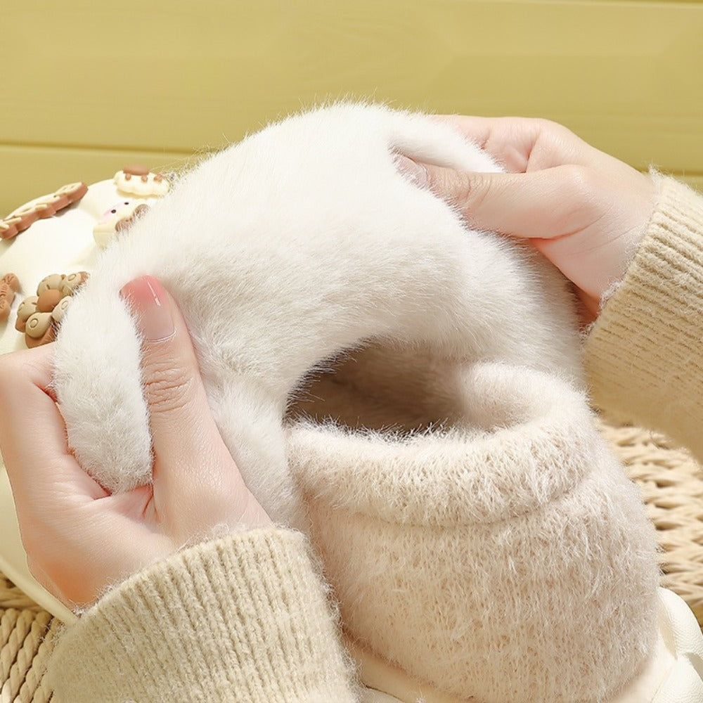 키높이 발편한 사무실 통굽 털슬리퍼 겨울 실내 안감 분리가능 BY2102611