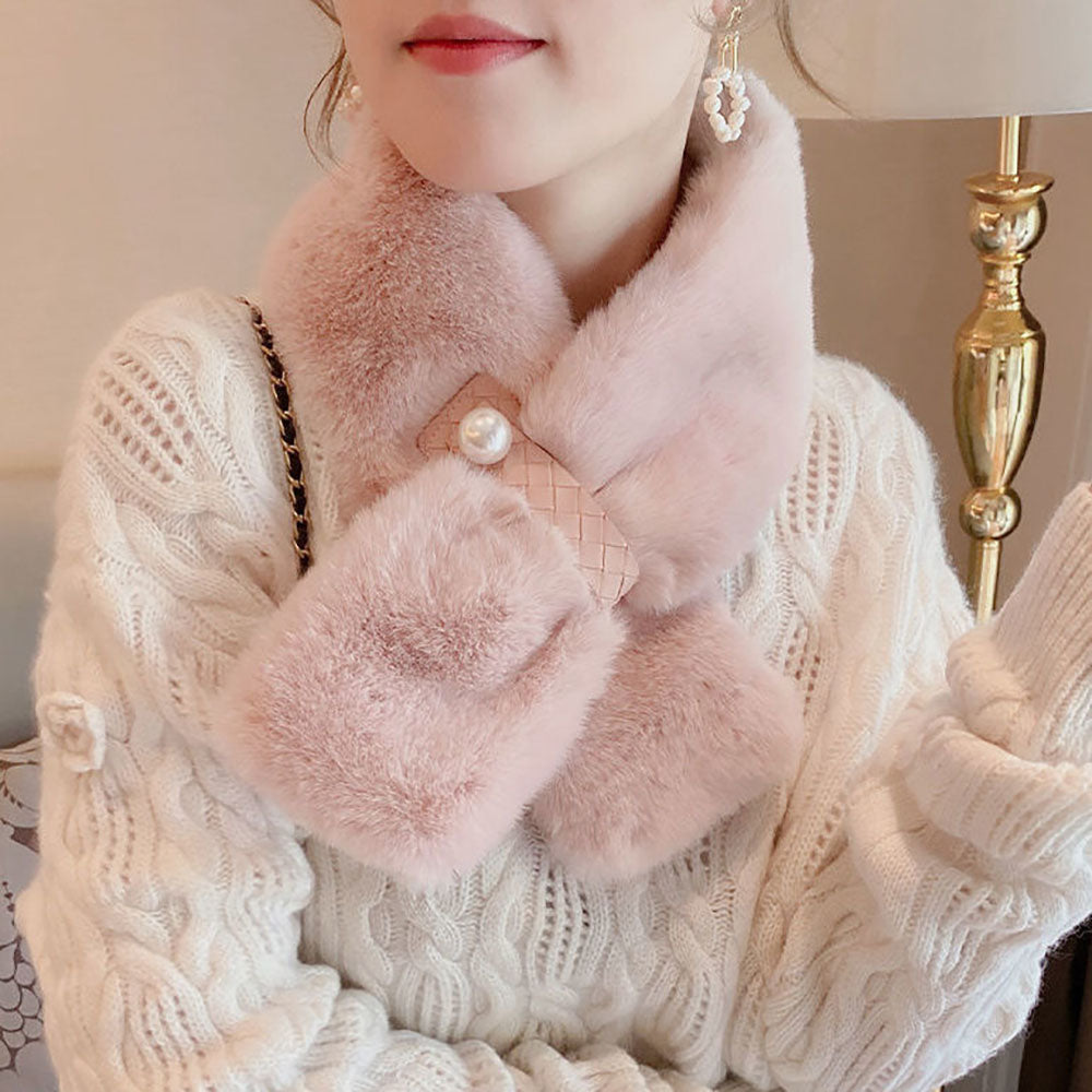 페이크퍼 목도리 Q1110424 숏머플러  토끼털