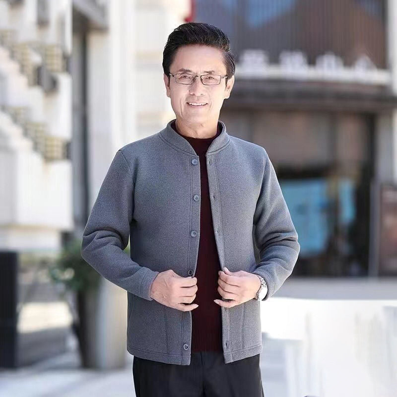 남성 실내복 M1110911 그레이  가디건 극세사 기모안감 효도선물 레이어드