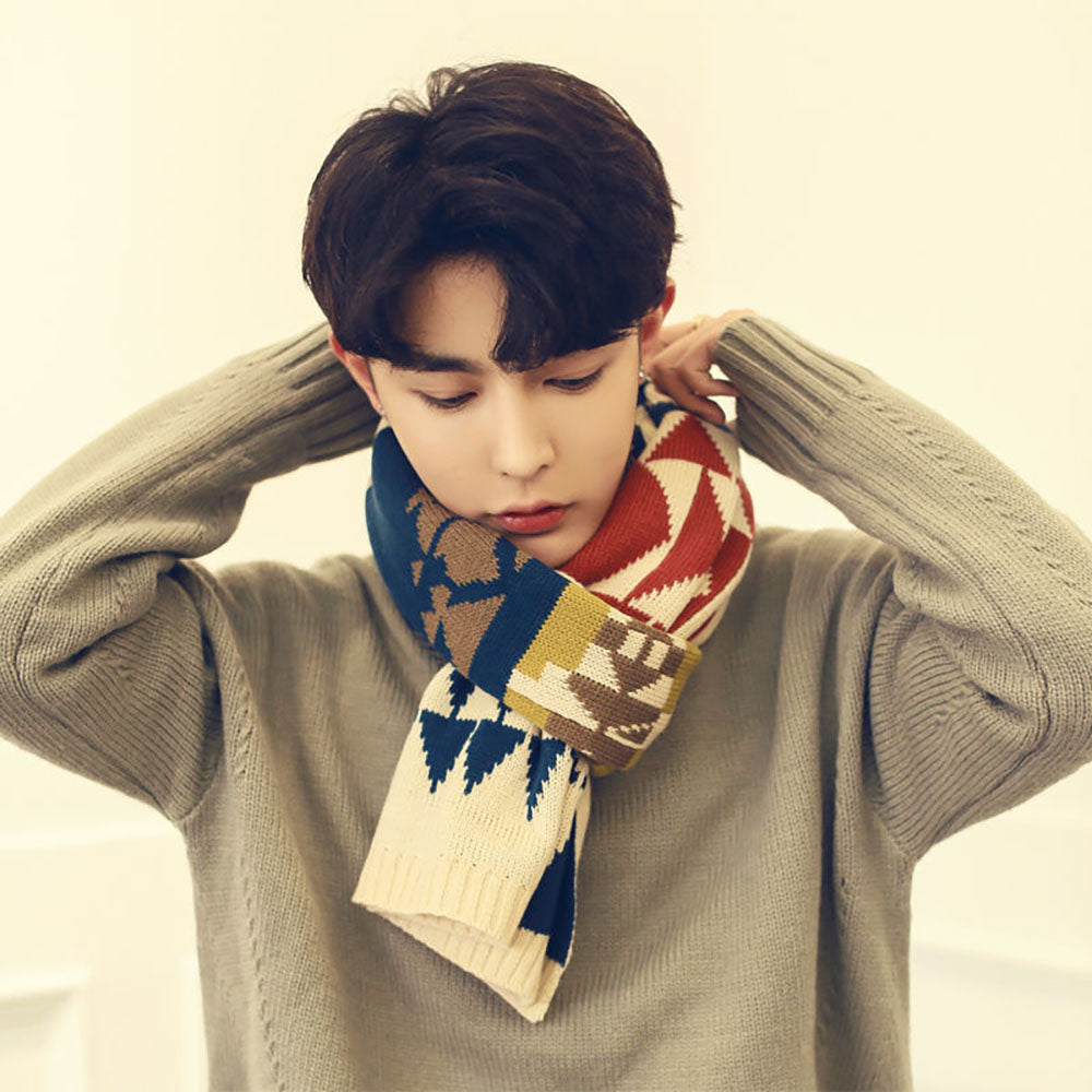 Q1111006  목도리 롱 커플 머플러 양면 생일선물 니트