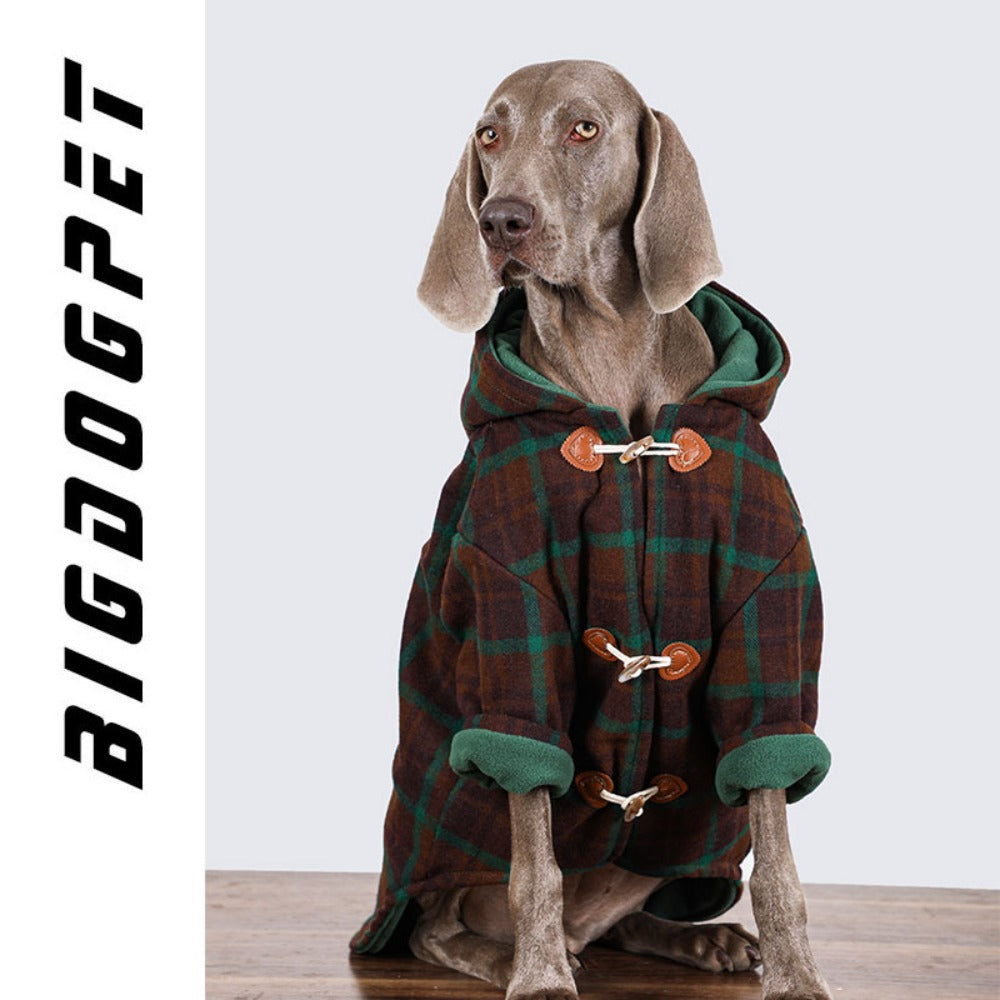 방한 중대형견 강아지 옷 수면 티셔츠 따뜻한 무늬 외출 후드 코트  BQ2120506