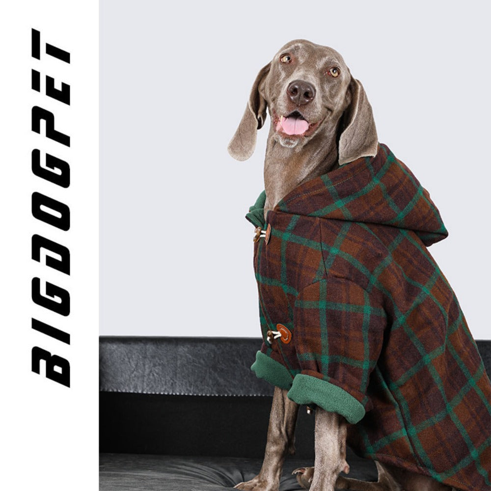 방한 중대형견 강아지 옷 수면 티셔츠 따뜻한 무늬 외출 후드 코트  BQ2120506