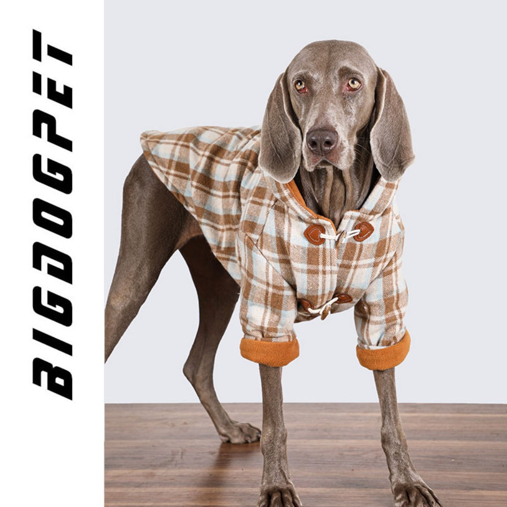 방한 중대형견 강아지 옷 수면 티셔츠 따뜻한 무늬 외출 후드 코트  BQ2120506