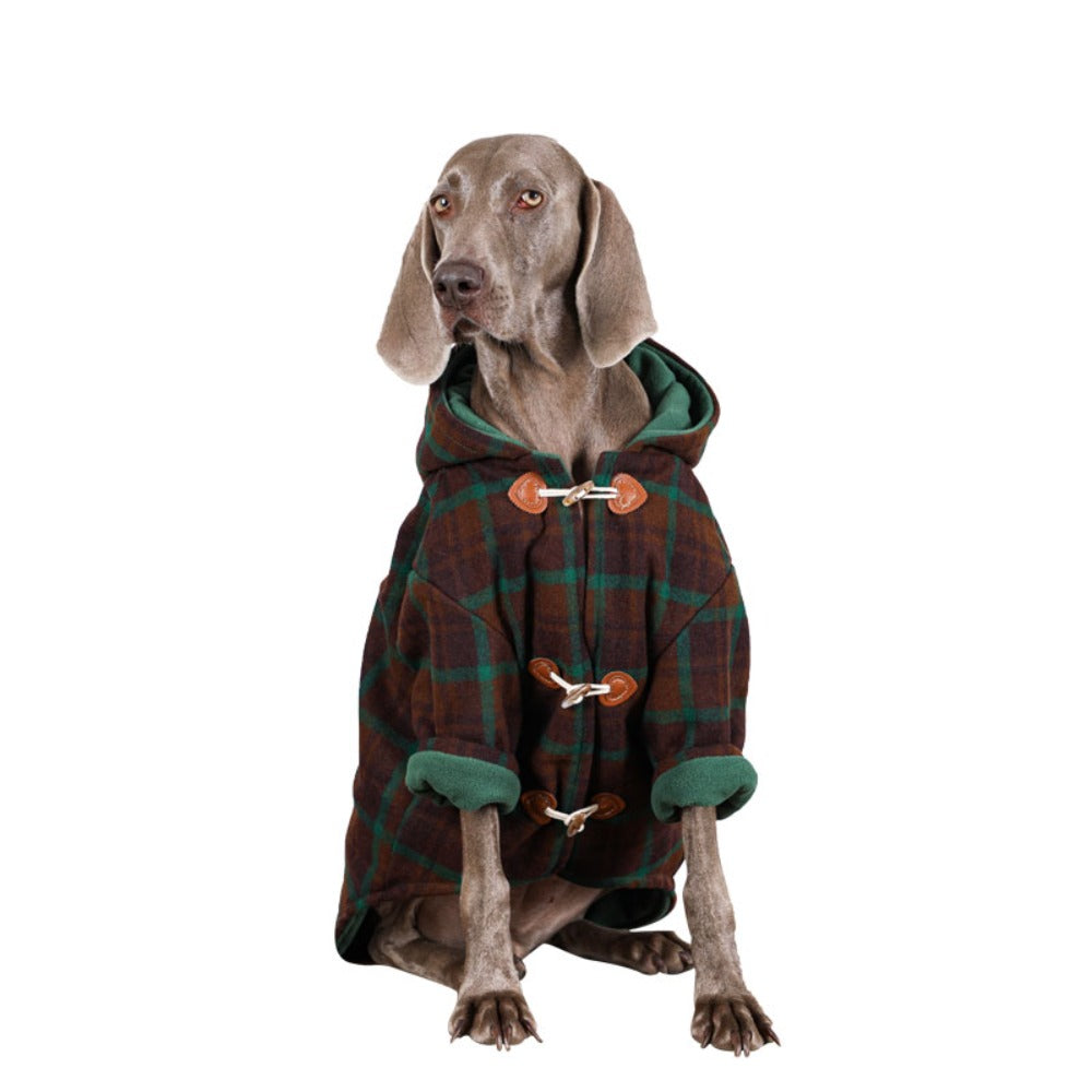 방한 중대형견 강아지 옷 수면 티셔츠 따뜻한 무늬 외출 후드 코트  BQ2120506