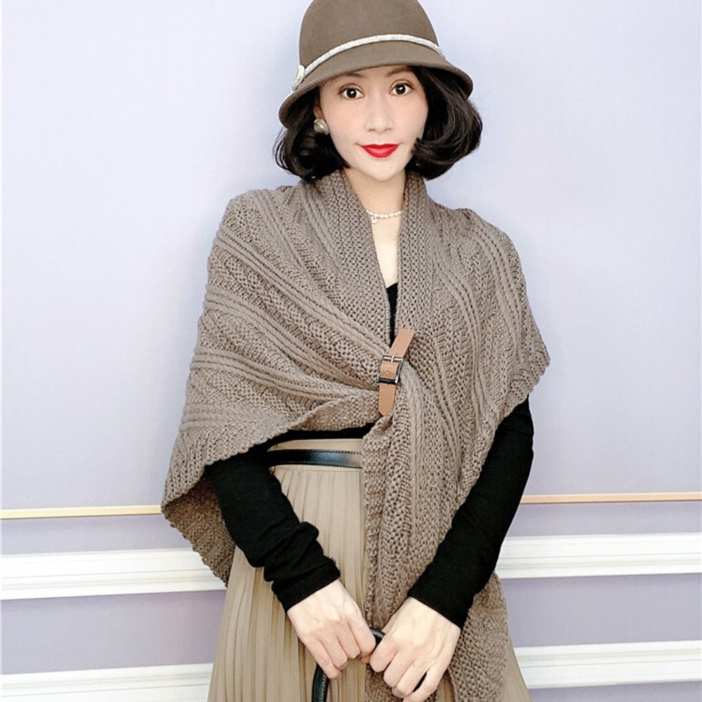 니트 목도리  여성 럭셔리 케이프숄 하프 망토 루즈핏 스카프  BY2121320