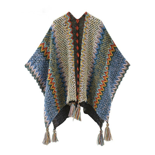 빅사이즈 겨울 하프 망토 루즈핏 바람막이 여성 럭셔리 니트 숄 BY2121317