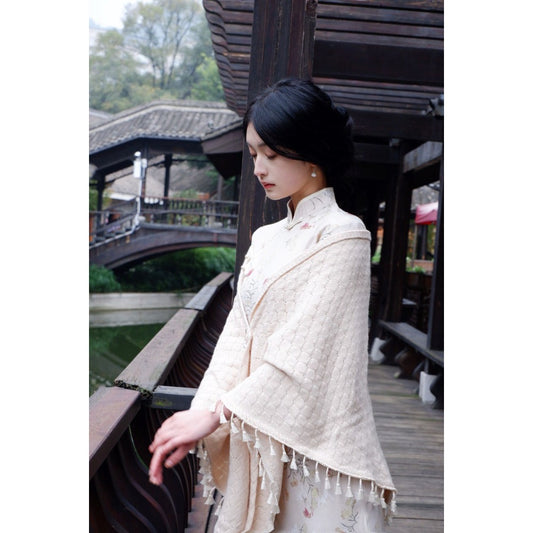 치파오 목도리 여성 코트 하프 망토 바람막이 루즈핏 드레스 스카프  BY2121318