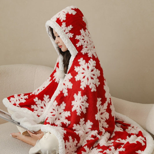 크리스마스 하프 망토 빅사이즈 여성 코트 루즈핏 겨울  담요 BY2121309