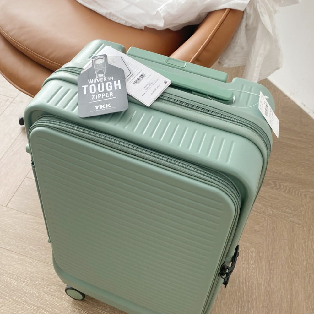 여행 심플 개성화 탑승 캐리어 전면 개방 수납 편리한 가방 트롤리 BY3020906