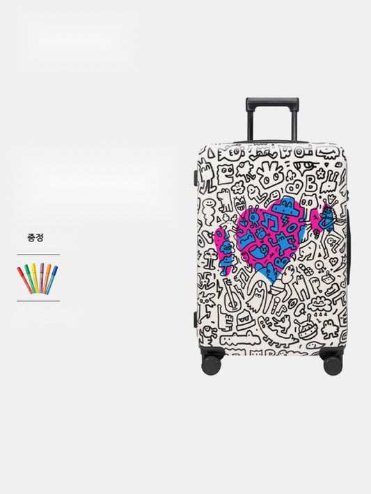 창조적 낙서 캐리어 여행용 가성비 수하물 탑승 초경량 수납가방  BY3020909