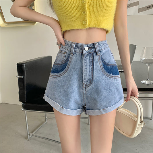 반바지 D2030402  하이웨스트 포켓 숏팬츠 연청 진청 데님