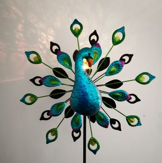 철제바람개비 태양열정원등 새쫓는 W2022201 공작새 태양광전등 무지개 빈티지