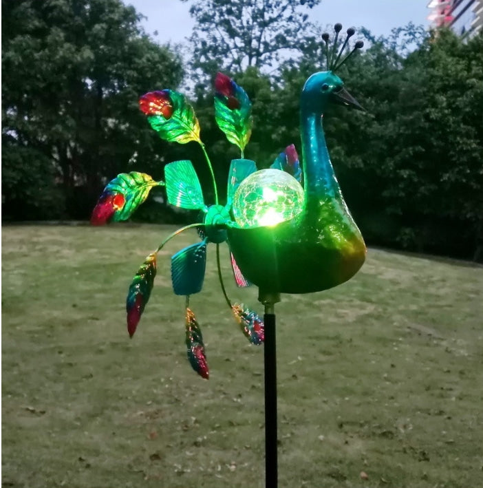 철제바람개비 태양열정원등 새쫓는 W2022201 공작새 태양광전등 무지개 빈티지