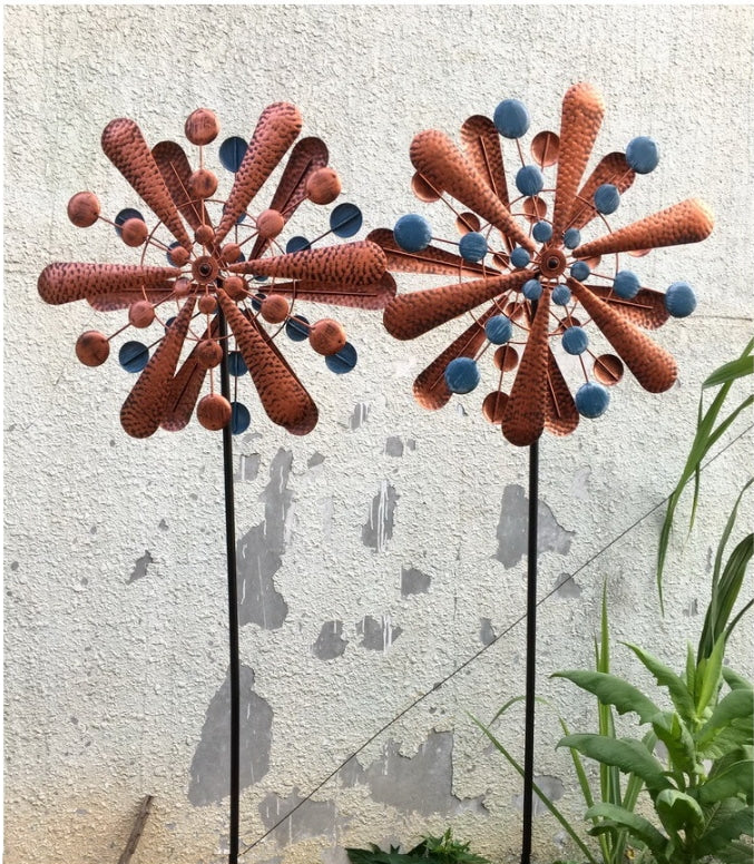 W2022202 무지개 새쫓는 야외 철제바람개비 빈티지 정원