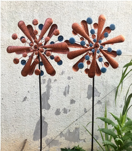 W2022202 무지개 새쫓는 야외 철제바람개비 빈티지 정원