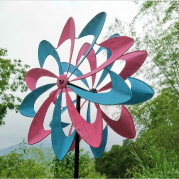 W2022202 무지개 새쫓는 야외 철제바람개비 빈티지 정원