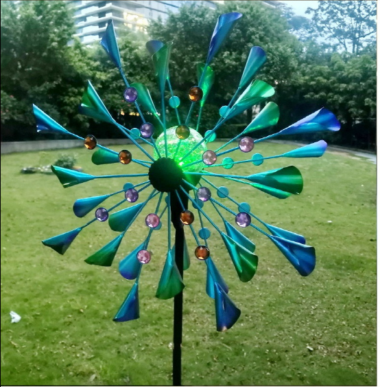 철제바람개비 태양광전등 빈티지 무지개 W2022203 태양열정원등 새쫓는