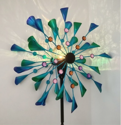 철제바람개비 태양광전등 빈티지 무지개 W2022203 태양열정원등 새쫓는