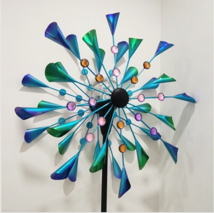 철제바람개비 태양광전등 빈티지 무지개 W2022203 태양열정원등 새쫓는