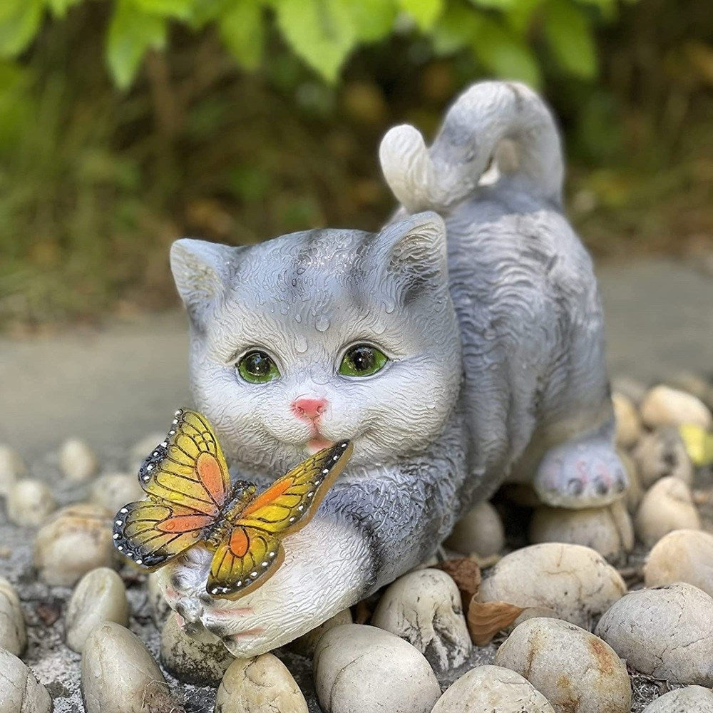 귀여운 고양이 나비  태양광 무드등 정원 램프 마당 조명 인테리어 장식 WY3022105