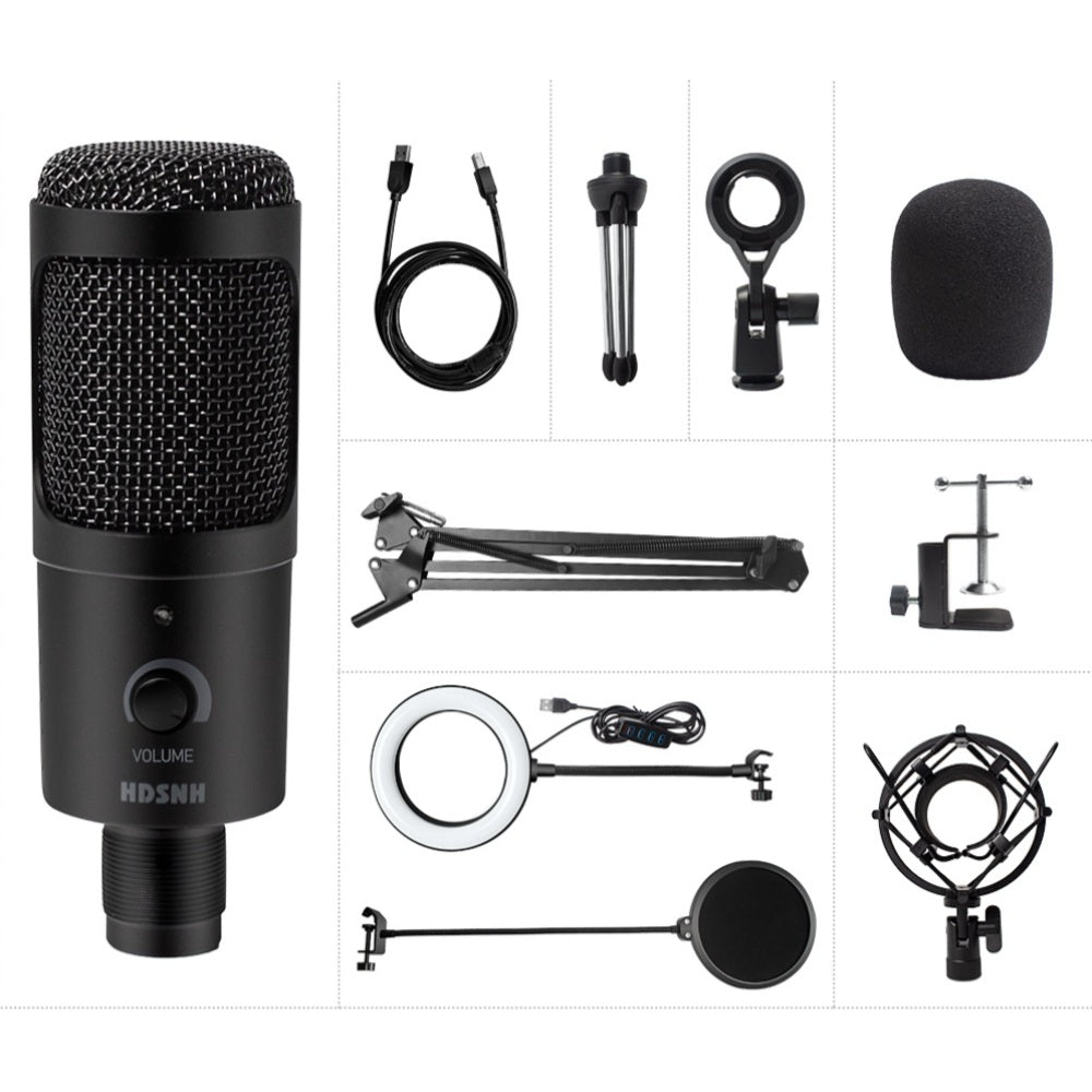 USB 마이크 콘덴서 스탠드  라이브  스트리밍 녹음 마이크 WD3021506