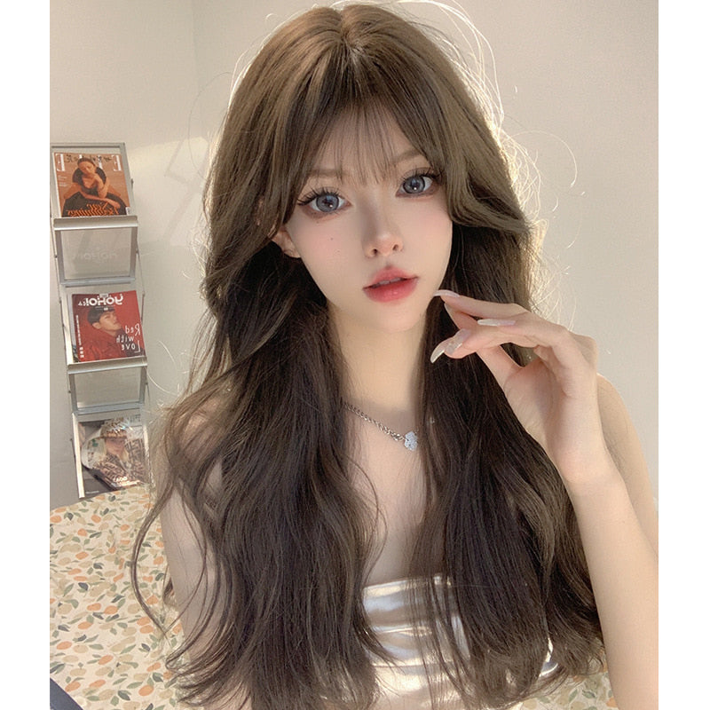 헤어 Q2032630 웨이브 통가발 롱헤어 펌  패션 염색가발