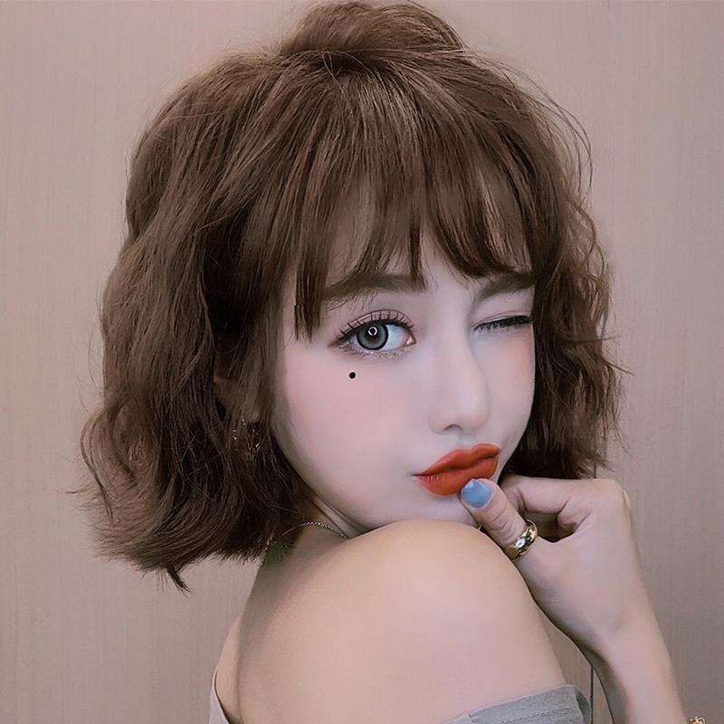 염색가발 단발 웨이스  커트 S컬 가발 머리 Q2032628 짧은머리