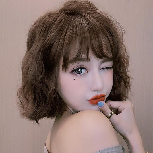 염색가발 단발 웨이스  커트 S컬 가발 머리 Q2032628 짧은머리