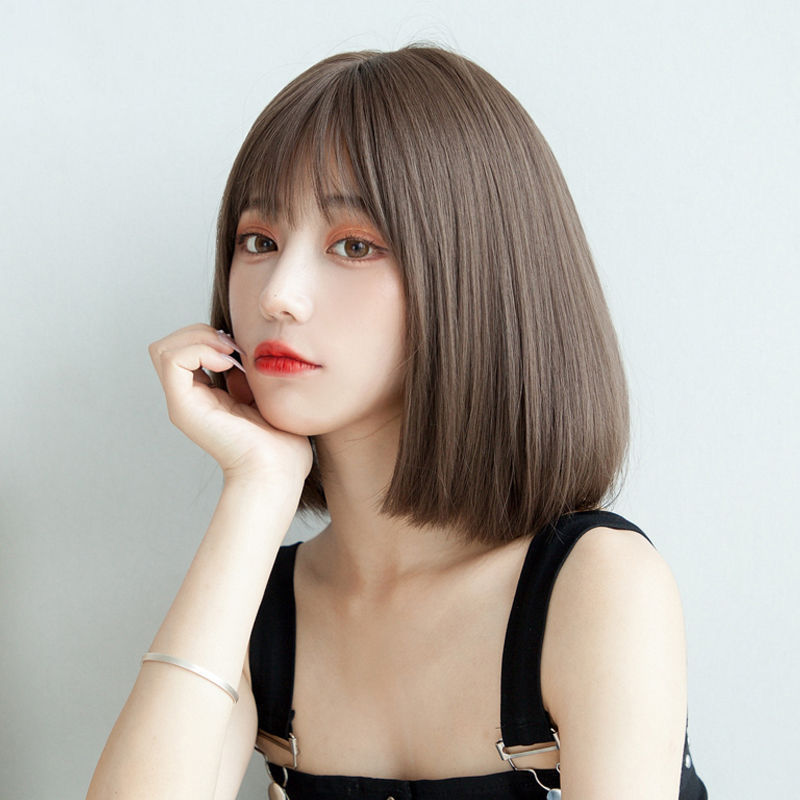 가발 커트 부분 단발  Q2032626 염색 생머리 가발 여성