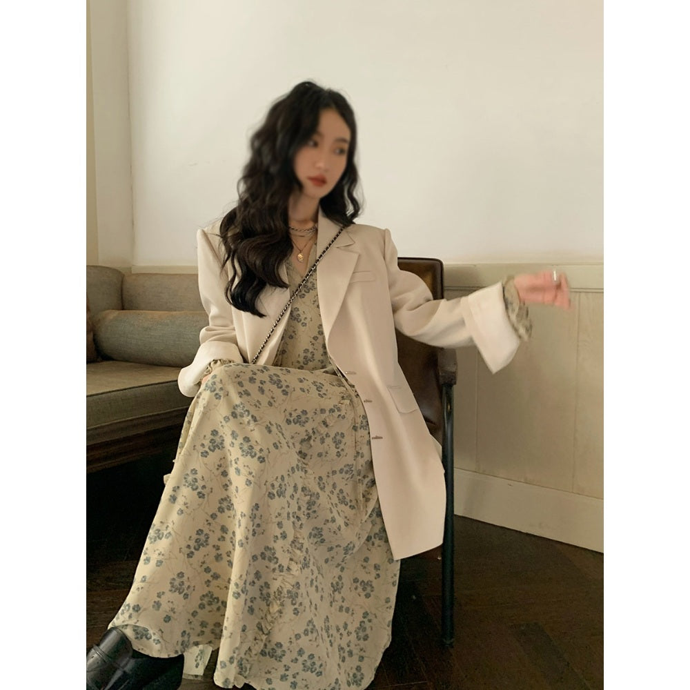 잔꽃 휴양지  쉬폰 원피스 해외여행 꽃무늬  드레스 BQ3021806