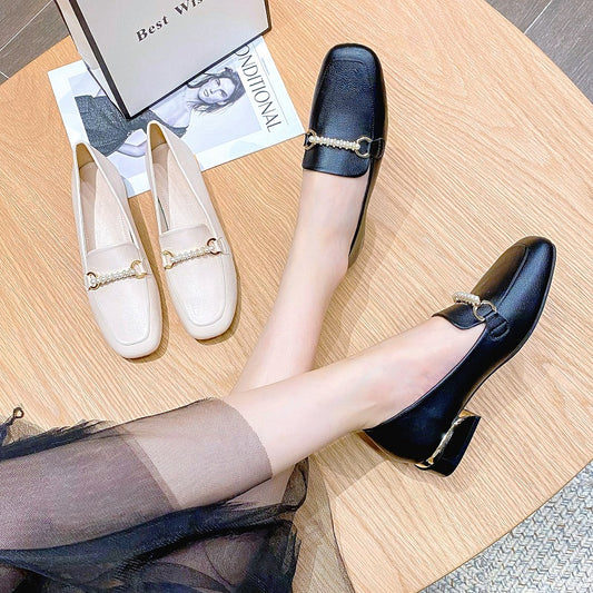 슬림 봄가을 L2033015 로퍼 단화 구슬라인 여성