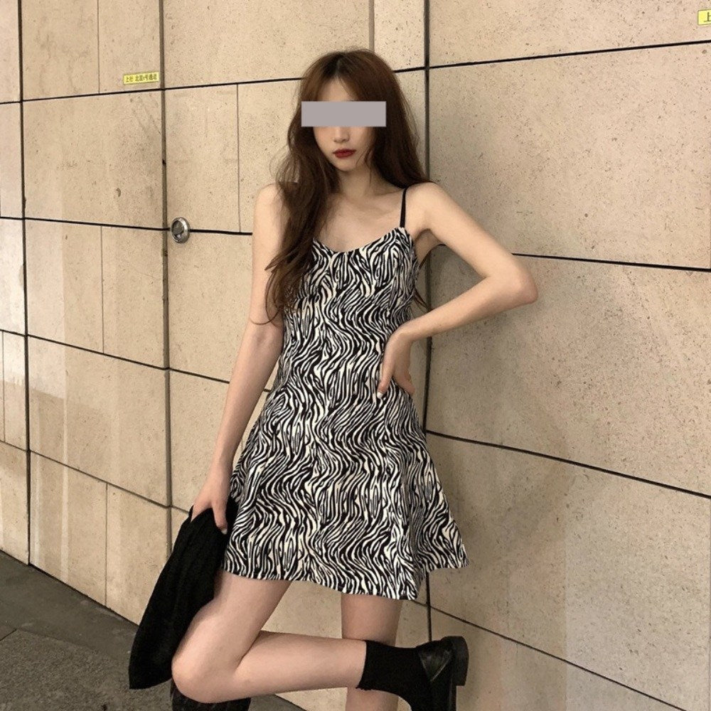 끈나시 데일리 프린팅 원피스 꽃무늬 서스펜더 드레스  BQ3021821