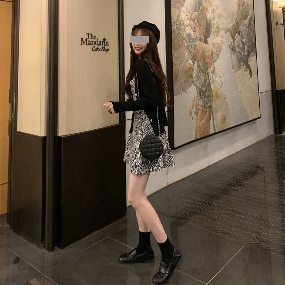 끈나시 데일리 프린팅 원피스 꽃무늬 서스펜더 드레스  BQ3021821