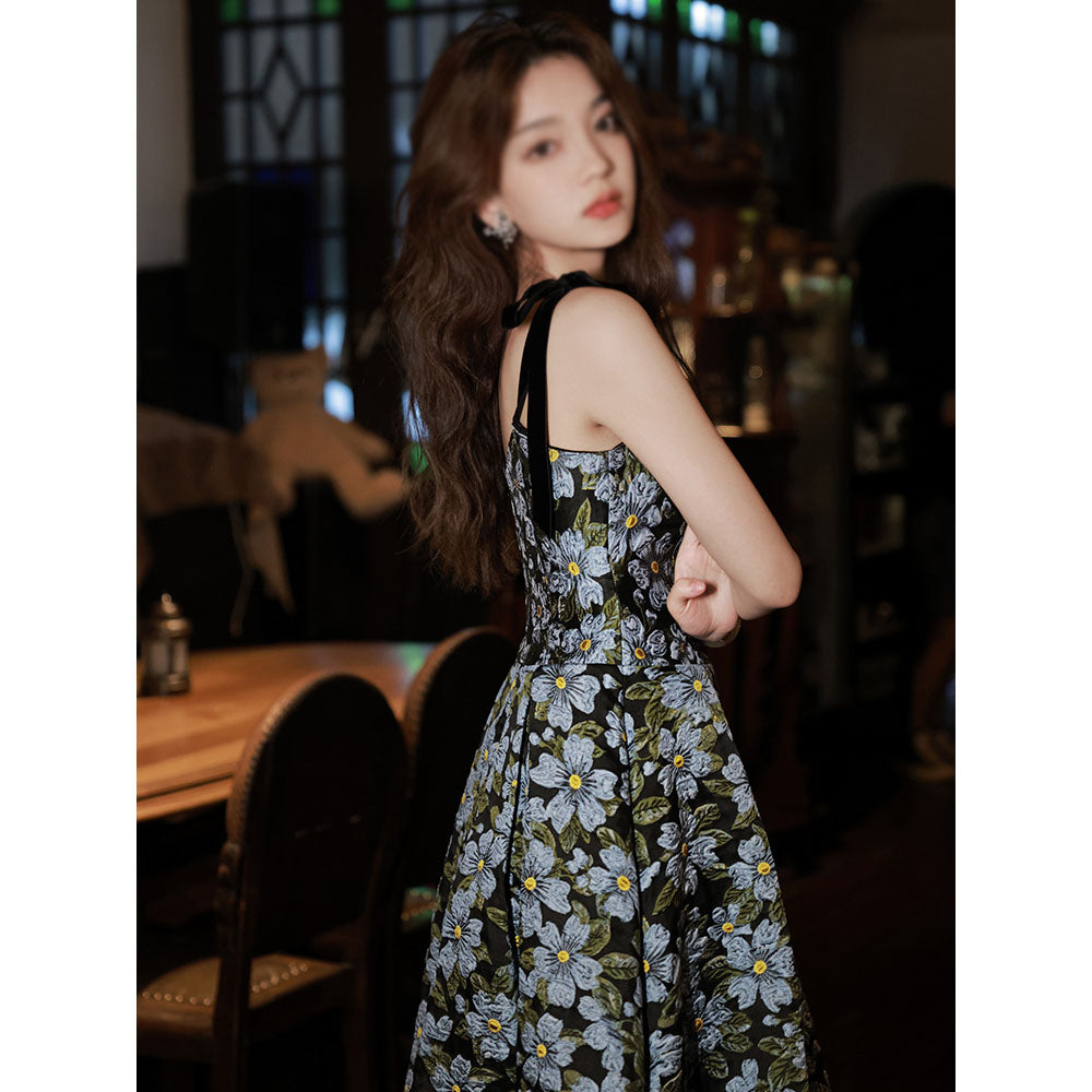 이브닝 드레스 끈나시  뷔스티에 원피스 럭셔리 데일리 플라워 스커트  BQ3021824