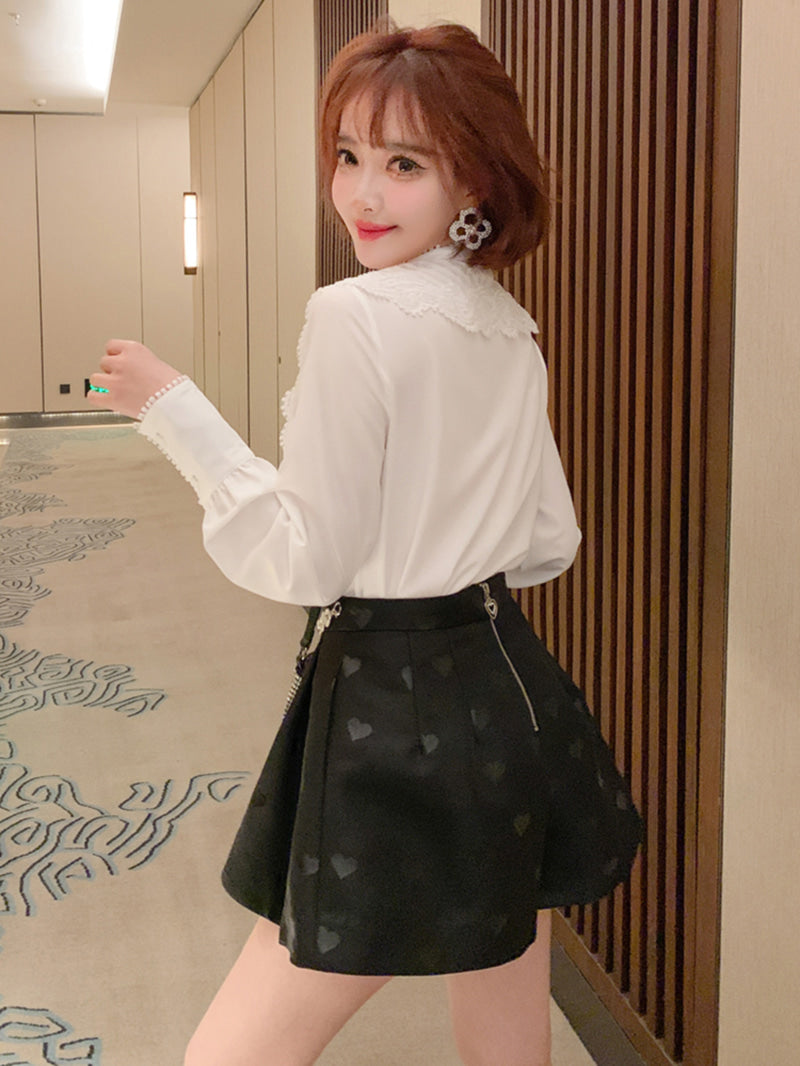 치마바지 블라우스 투피스 D2033003 레이스  정장 세트