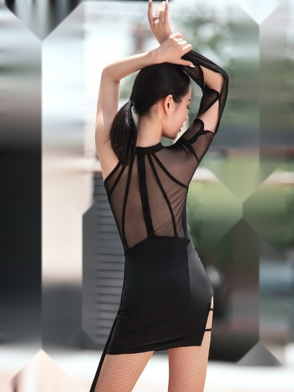 여성 댄스 연습 슈트 술 스커트 라틴 댄스 원피스  옆트임 댄스 드레스 BW3030310