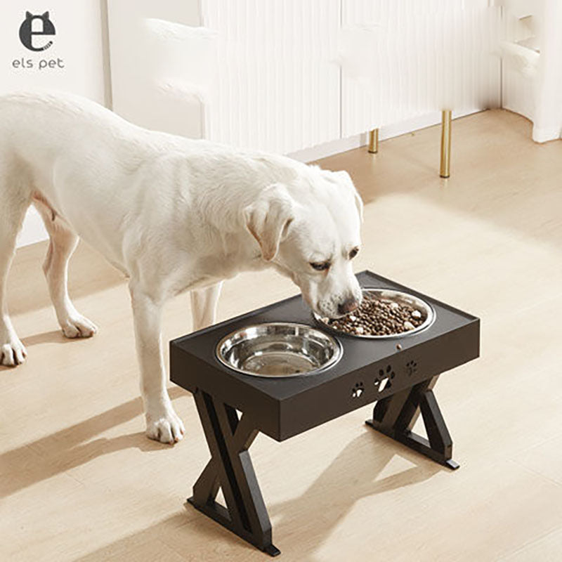사료 높이 밥그릇 2구 조절  대형견 통큰 물 간식 Q2041025