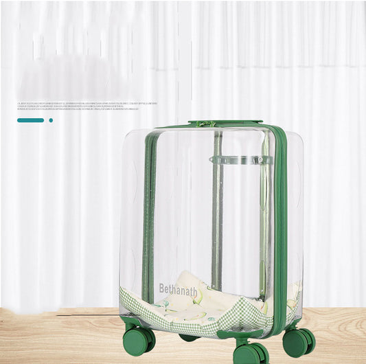 이동 반려동물 이동가방 캐리어 우주선  네모형 L2041314 투명