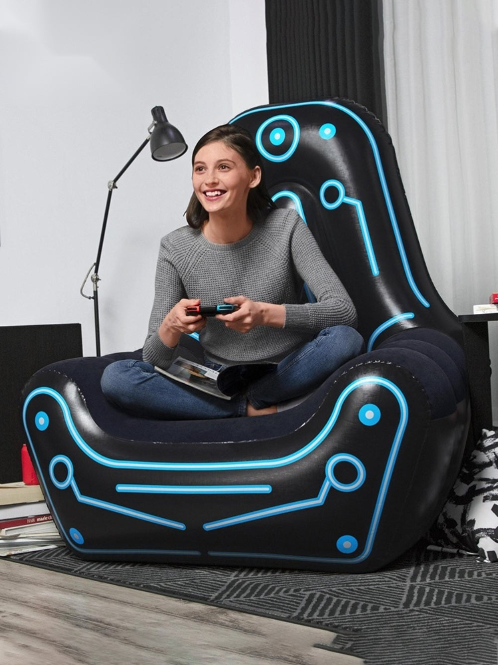 캠핑 경량 에어 소파  접이식 가성비 간이  침실 게임 의자 WY3022413